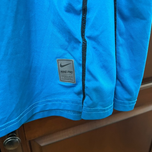 Nike Pro Men’s Blue Fitted Activewear Long Sleeves Shirt Size L Dri-Fit - Picture 4 of 8